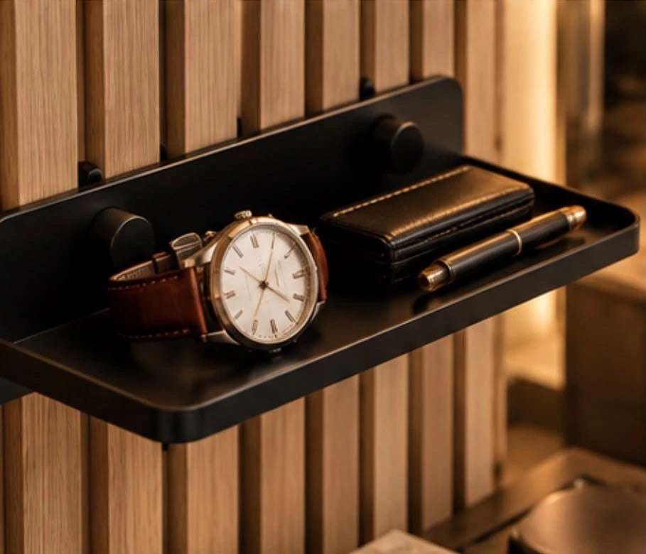 Étagère murale pour montres et accessoires - Noir