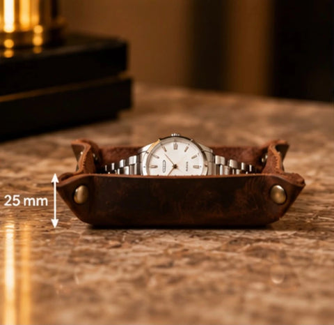 Vide-poches brun pour montres, autre vue