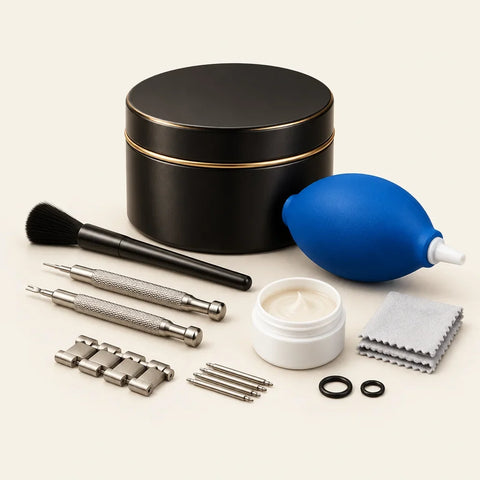 Kit de nettoyage pour montres en boîte métallique