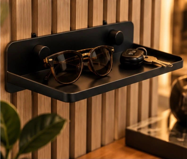 Étagère murale pour montres et accessoires - Noir