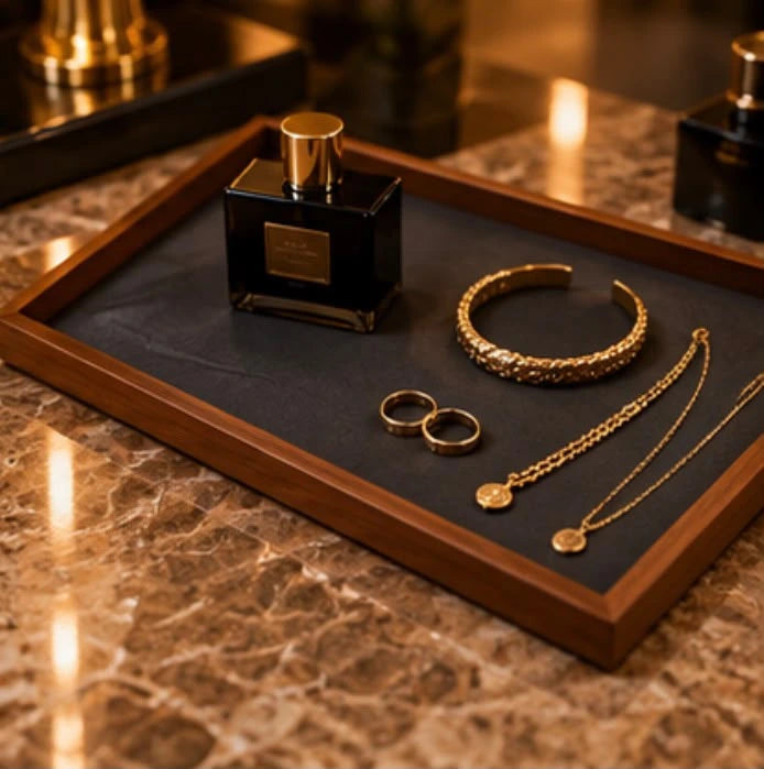 Vide-poches en bois pour bijoux, vue de face