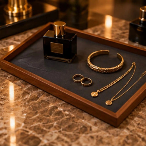 Vide-poches en bois pour bijoux, vue de face