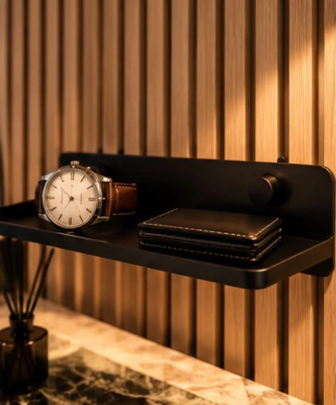 Étagère murale pour montres et accessoires - Noir