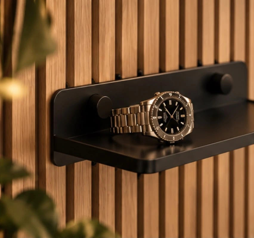 Étagère murale pour montres et accessoires - Noir
