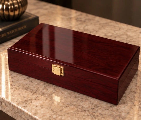 Coffret noir pour collection de montres, finition brillante