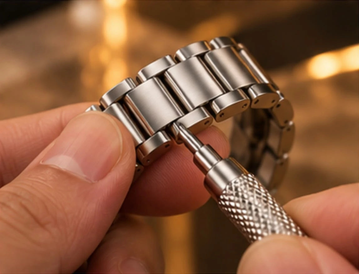 Outils pour bracelet de montre, vue rapprochée