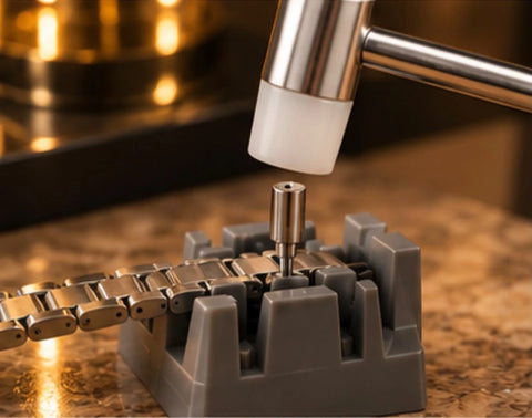 Outils de précision pour montres rangés en mallette